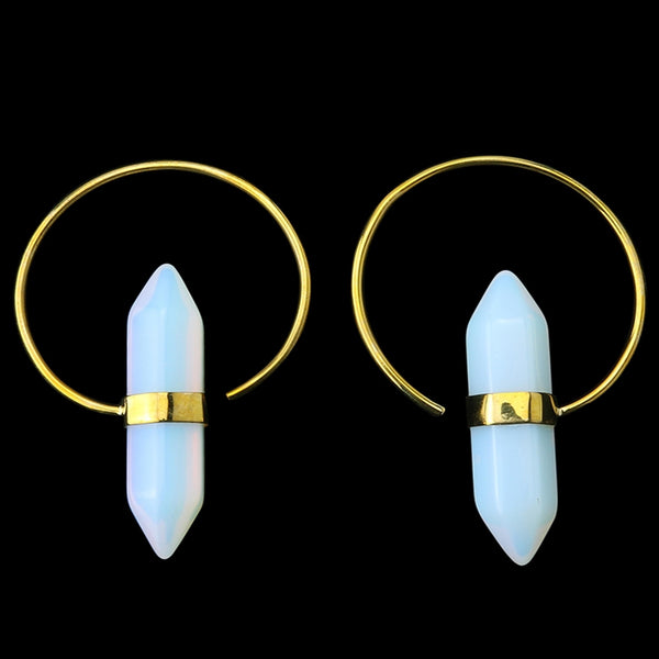 16G Opalite Brass Hoop Hangers