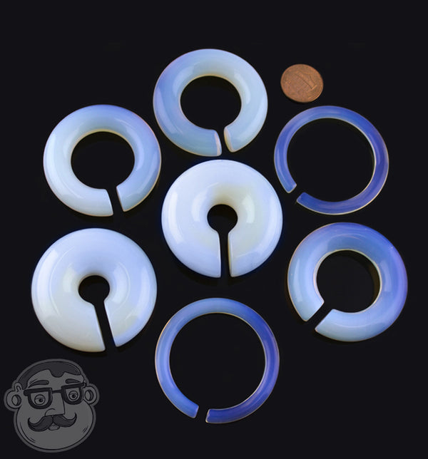 Opalite Glass Hoop Plugs