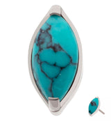 Oval Howlite Turquoise Stone Titanium Threadless Top