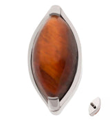 Oval Tiger Eye Stone Titanium Internally Threaded Top