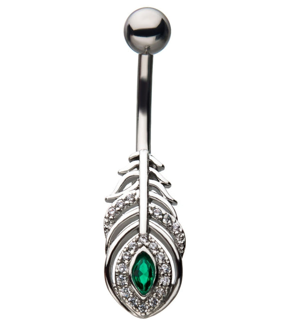 Peacock Gem Belly Ring