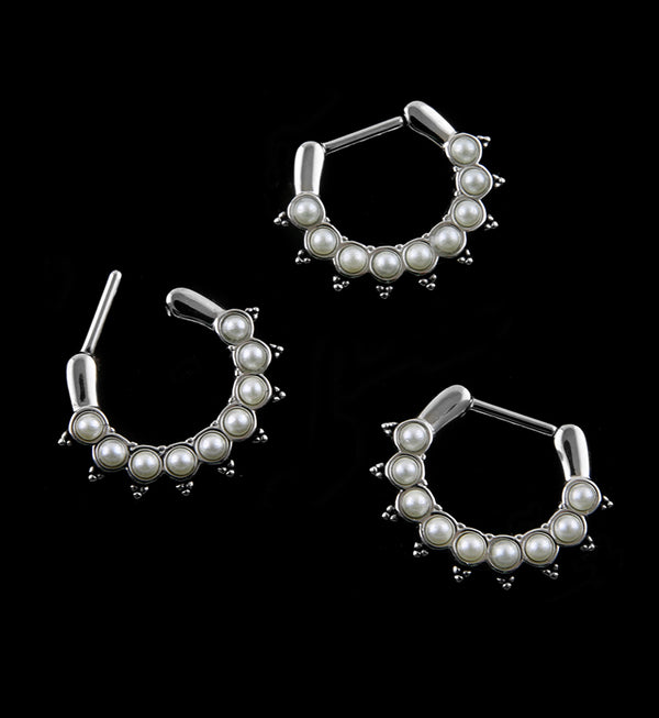 16G Pin Pearl Septum Clicker