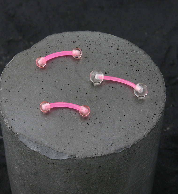 Pink Acrylic Curved Barbell