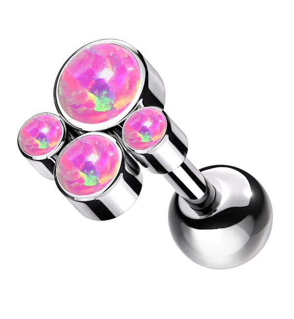 Pink Opalite Bunch Titanium Cartilage Barbell