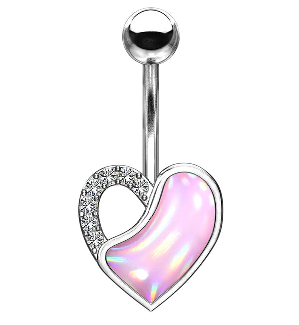 Pink Escent Heart Belly Rings