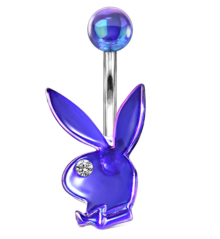 Blurple Acrylic Playboy Belly Button Ring