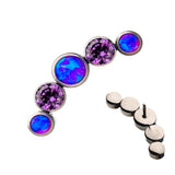 Quinate Purple CZ X Purple Opalite Titanium Threadless Top