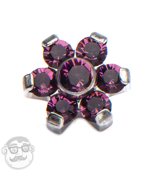 Purple Floret Titanium Threaded End