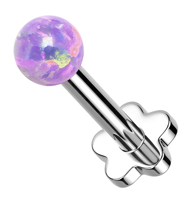 Purple Opalite Ball Titanium Threadless Labret