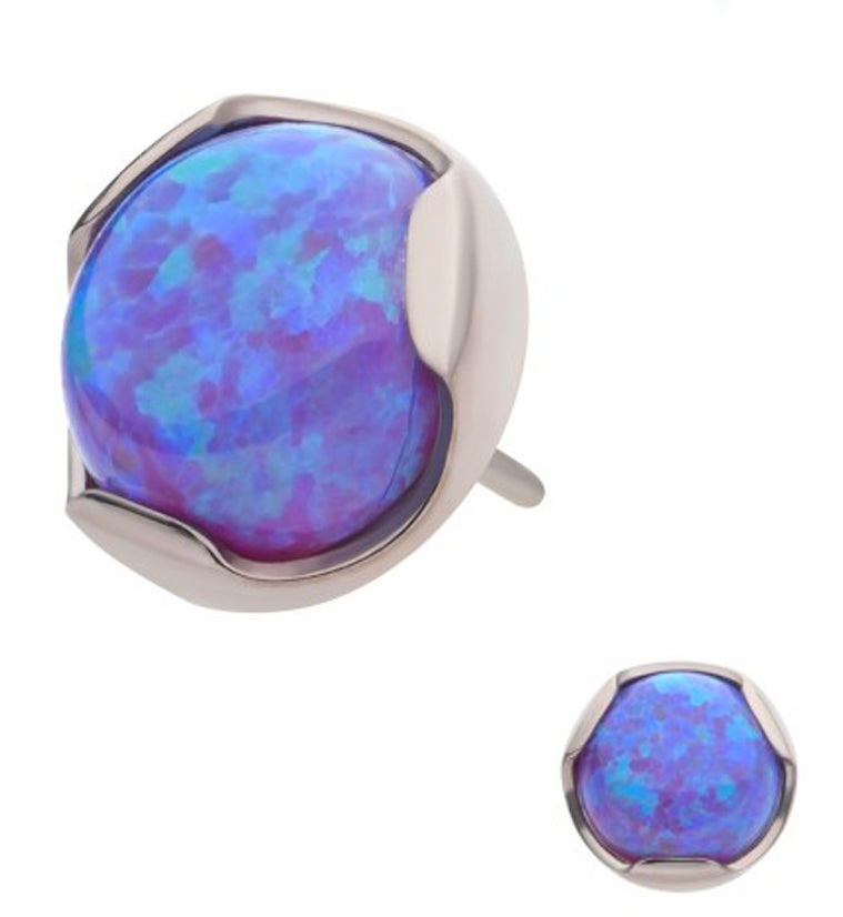 Purple Opalite Dome Titanium Threadless Top