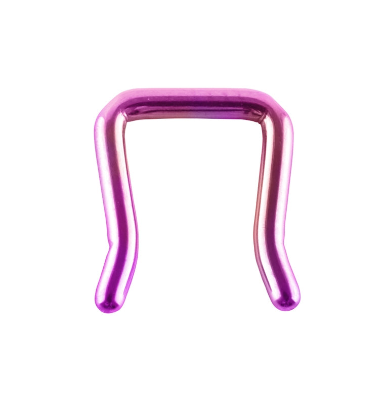 Light Purple ASTM F136 Titanium Staple Septum Ring