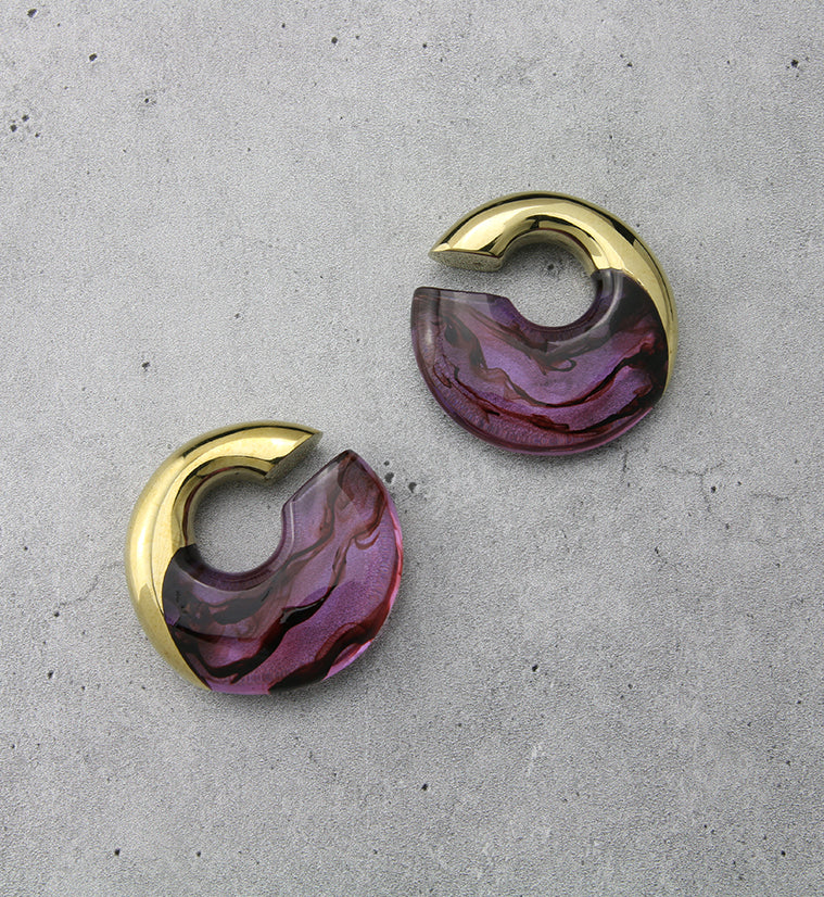 Purple Streak Brass Ear Weights