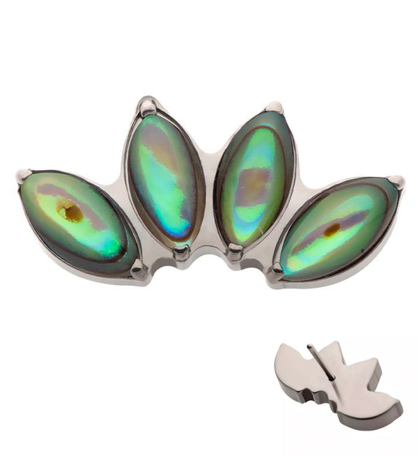 Quartet Abalone Stone Threadless Titanium Top