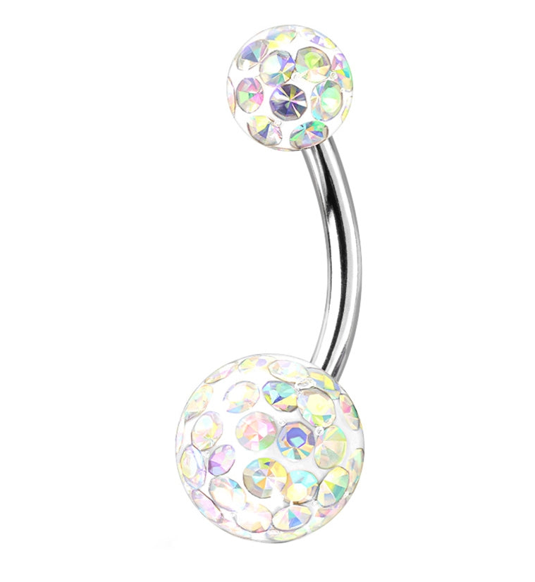 Aurora Glitterball Belly Button Ring