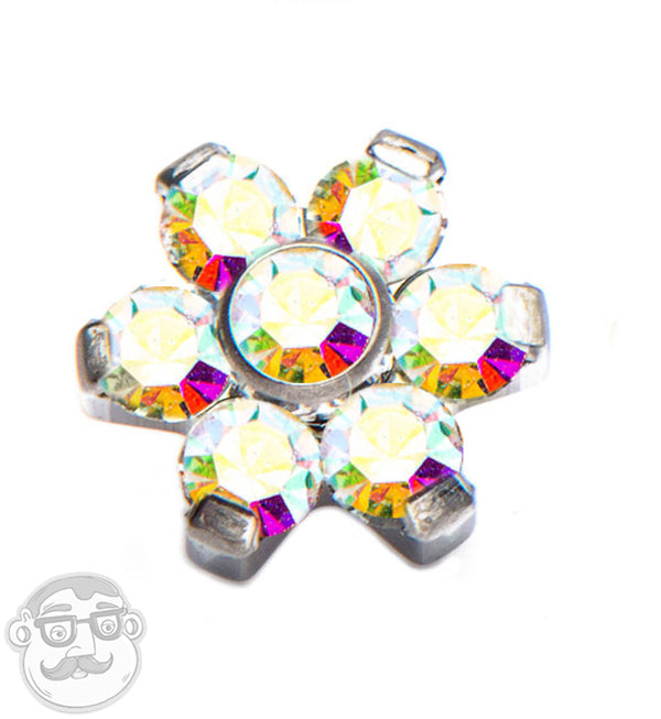 Rainbow Aurora Floret Titanium Threaded End