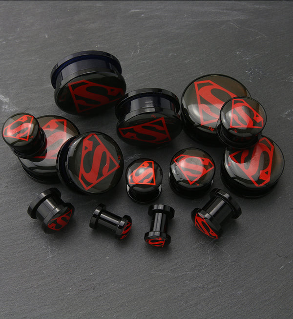 Red Superman Screw Back Plugs