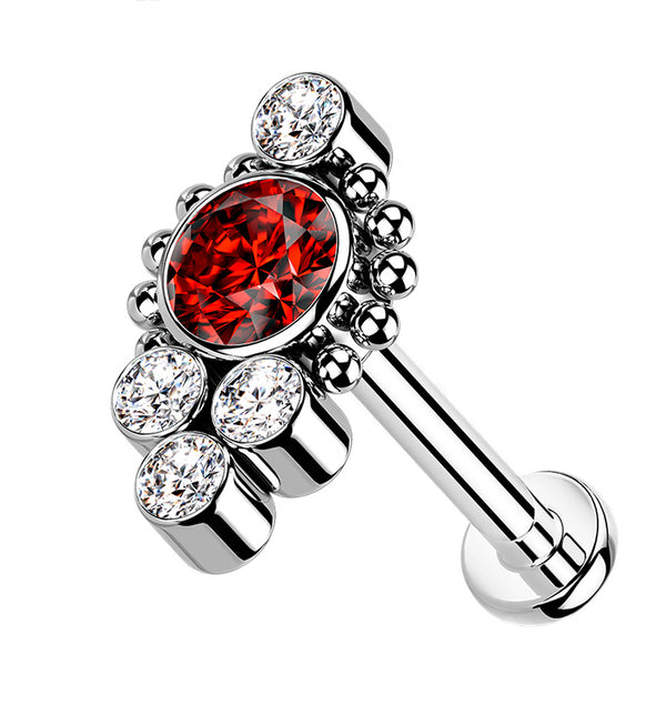 Regal Red CZ Bundle Titanium Labret