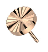 Rose Gold PVD Retro Disk Threadless Titanium Top