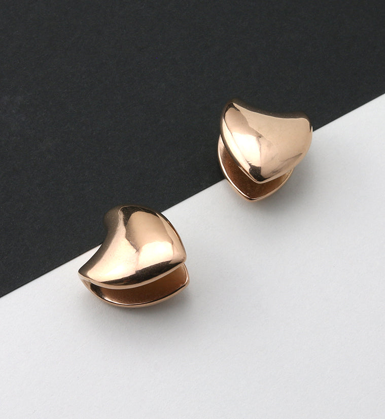 Rose Gold PVD Shield Ear Weights