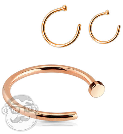 20G 18G Stainless Steel Rose Gold Nose Hoop Rings UrbanBodyJewelry
