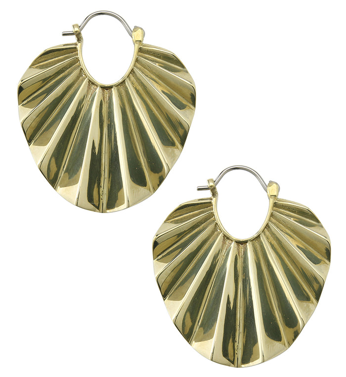 Round outlet Rays Brass Titanium Hangers / Earrings