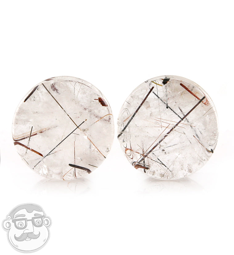 Rutilated Quartz Stone Plugs 3/4" (19mm)