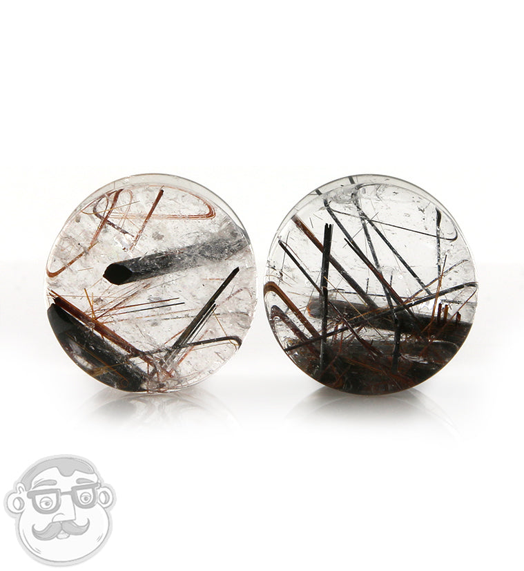 Rutilated Quartz Stone Plugs 3/4" (19mm)