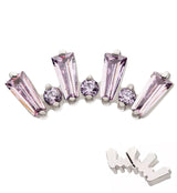 Sequential Amethyst CZ Threadless Titanium Top