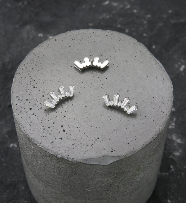 Sequential Clear CZ Internally Threaded Titanium Top