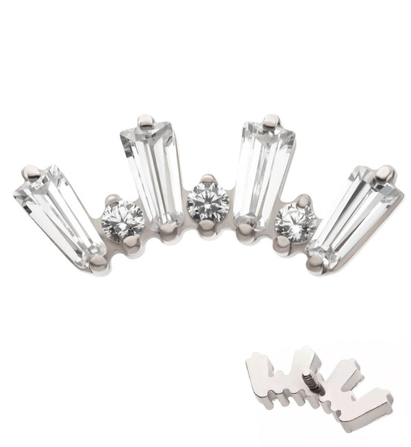 Sequential Clear CZ Internally Threaded Titanium Top