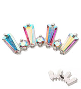 Sequential Rainbow Aurora CZ Internally Threaded Titanium Top