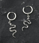 Serpent Stainless Steel Hoop Earrings