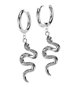 Serpent Stainless Steel Hoop Earrings