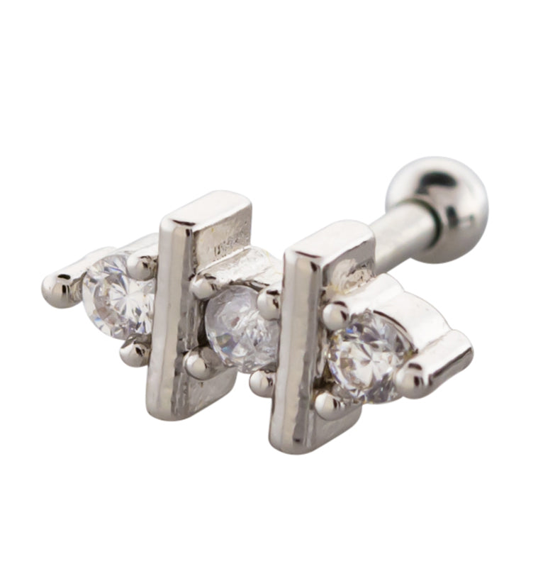 Divide CZ Cartilage Barbell