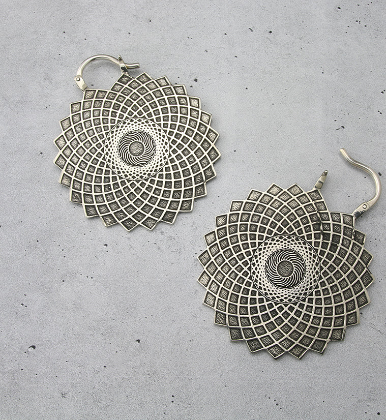 Silver Geometric Brass Ear Weights