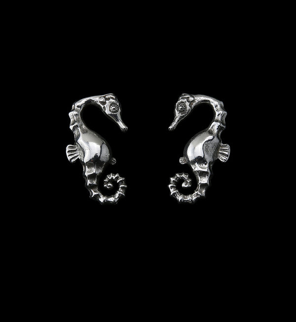 Silver Seahorse Ear Weights