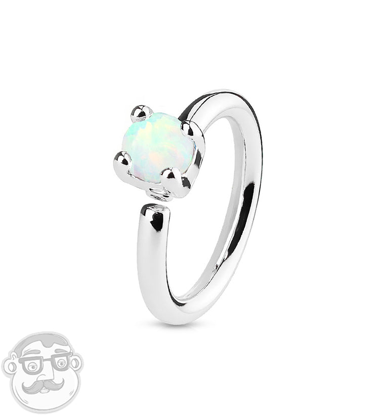 16G White Opalite Steel Annealed Hoop Ring