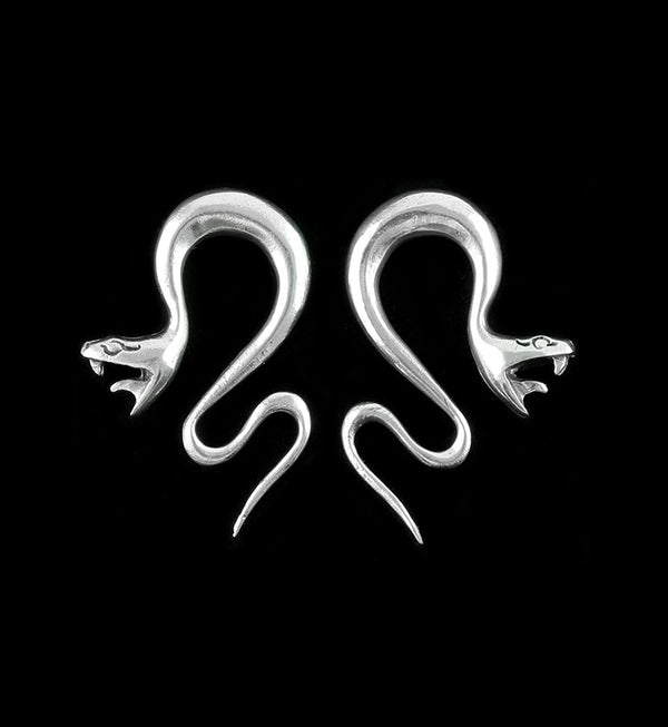 Silver Snake Brass Ear Weights