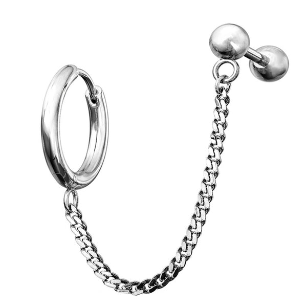 Linked Hinged Hoop Ring & Cartilage Barbell