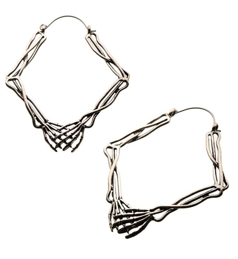 20G Skeleton Hands Plug Hoops