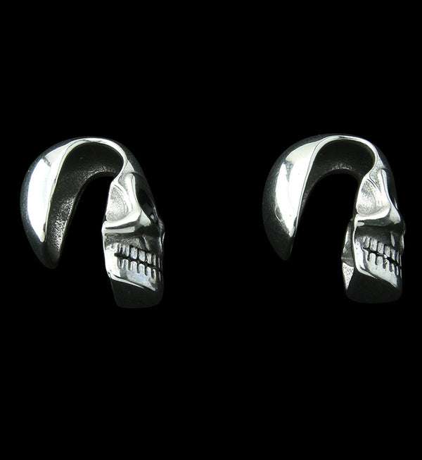 Skull White Brass Ear Weights