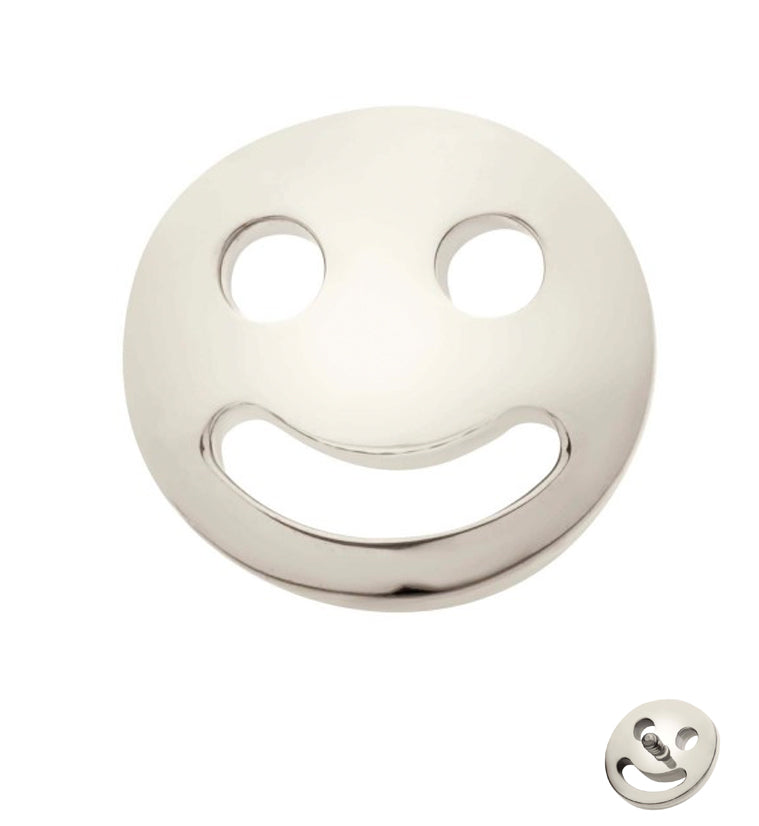 Smiley Internally Threaded Titanium Top | UrbanBodyJewelry.com