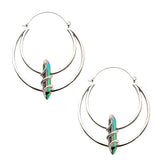 Snake Wrapped Rainbow Aurora Crystal Stainless Steel Plug Hoops