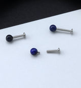 Sodalite Blue Stone Ball Top Internally Threaded Labret