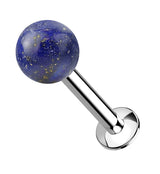 Sodalite Blue Stone Ball Top Internally Threaded Labret