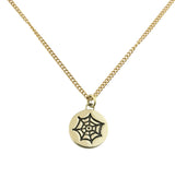 Spiderweb Brass Charm Necklace