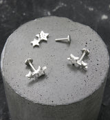 Star Duo CZ Stainless Steel Threadless Labret