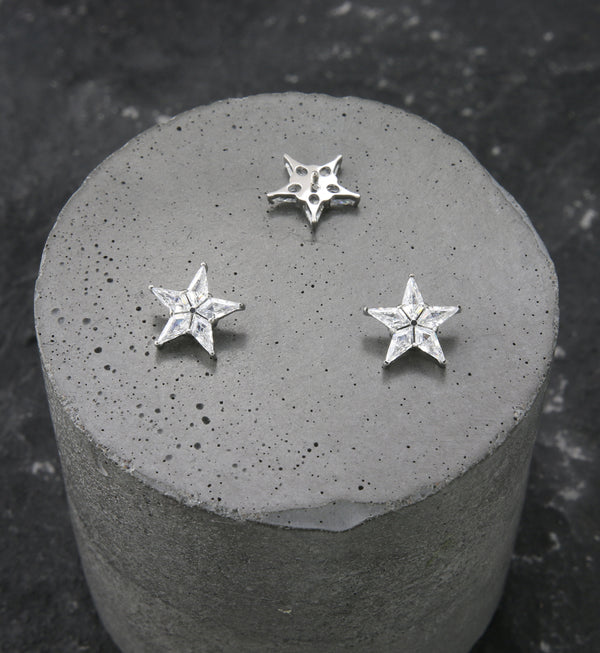 Star Flower Clear CZ Internally Threaded Titanium Top