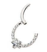 Star Row CZ Titanium Hinged Segment Ring