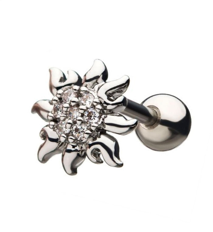 18G Sun Flare Cartilage Barbell UrbanBodyJewelry